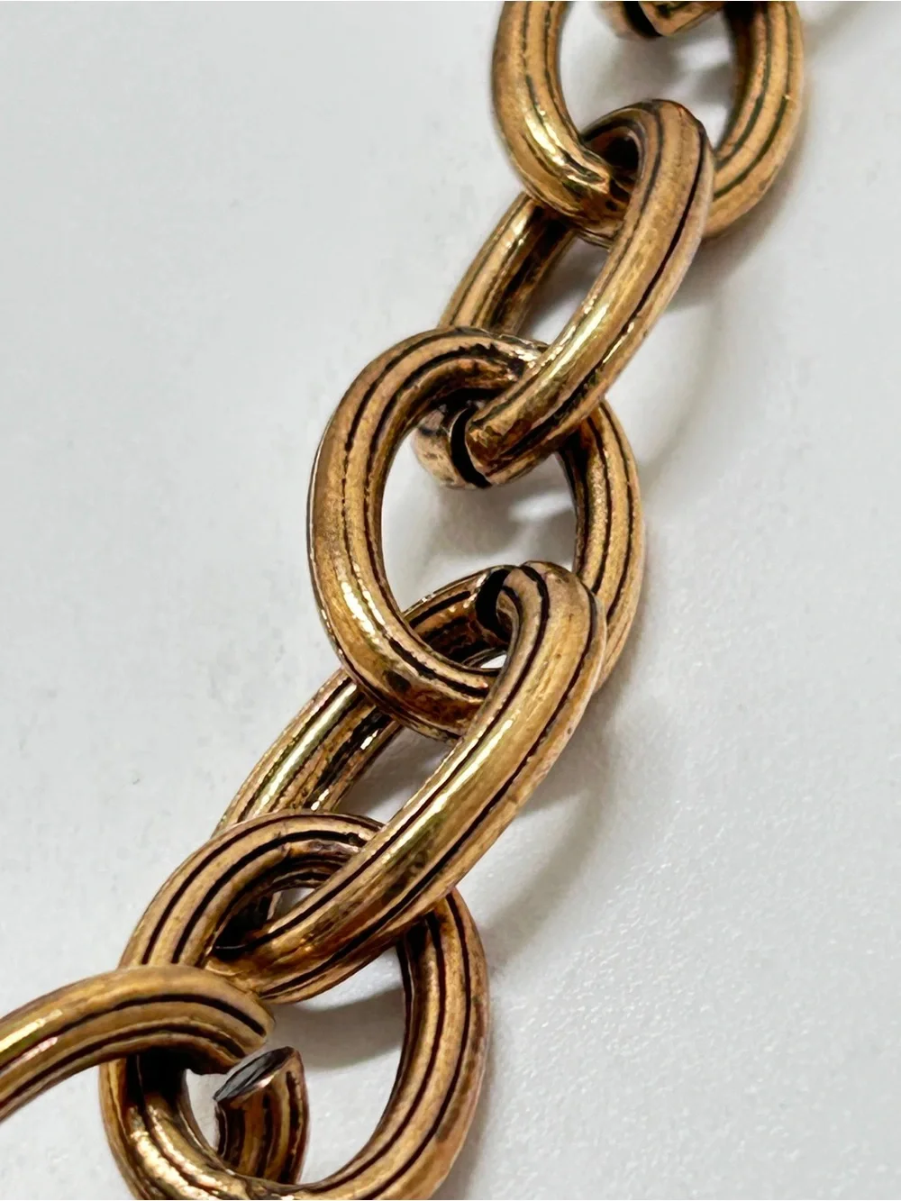 Vintage Gold Oval Link Chain Waist Hip Belt, 44”